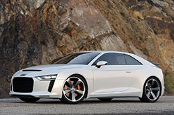 The 2010 Audi Quattro Concept, front three-quarter view.