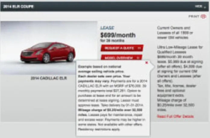 2014 cadillac elr lease info